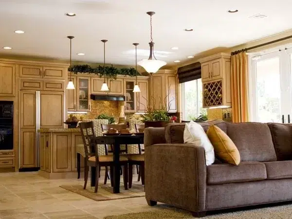 Open-concept kitchen and living remodel by Trenkle Construction